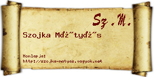 Szojka Mátyás névjegykártya