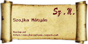 Szojka Mátyás névjegykártya